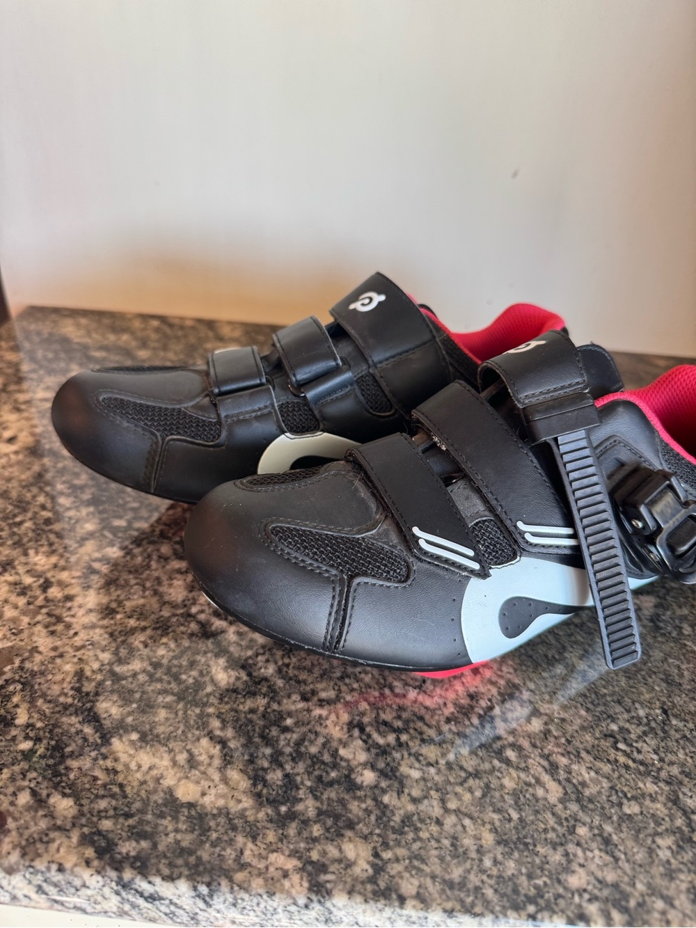 Peloton Cycling Sneakers - Black with Red Lining